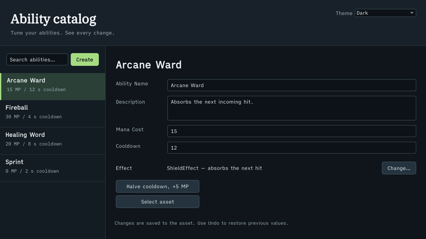 EditorTools sample window