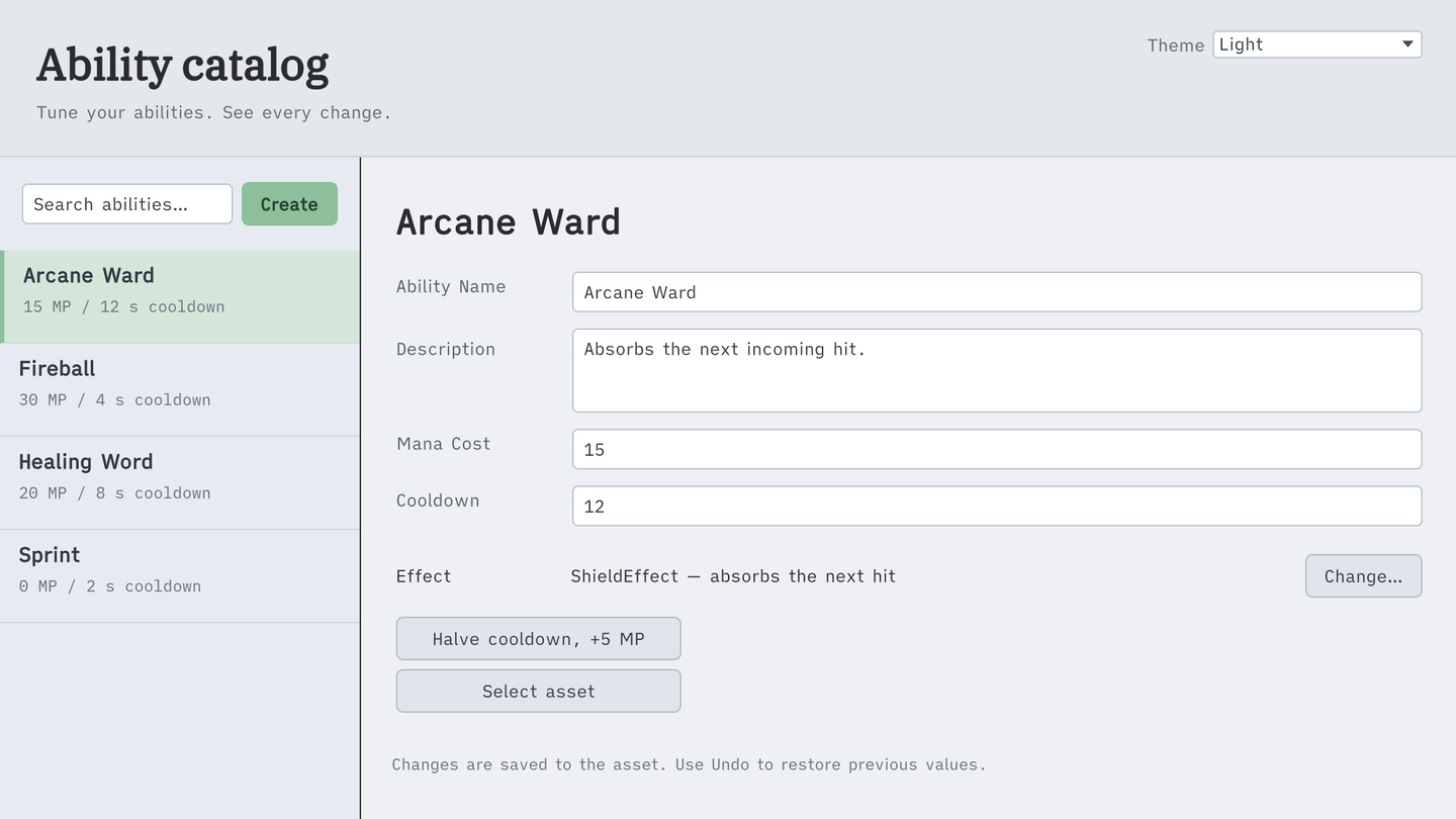 EditorTools sample window