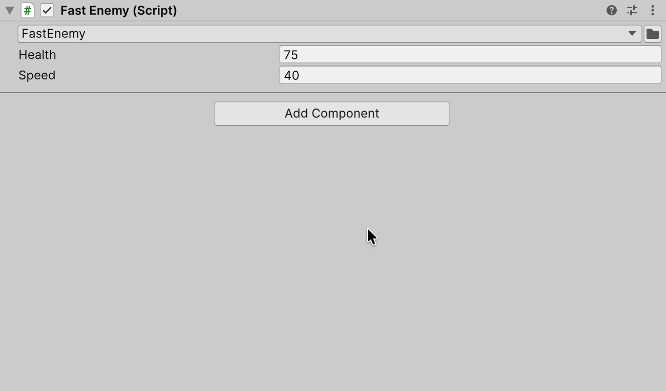 Switch a component type in the Inspector
