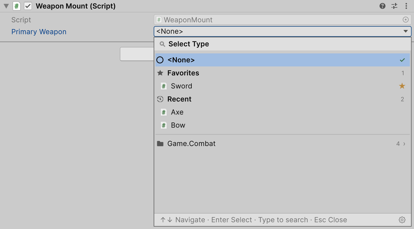 Favorites and Recent on the picker root page